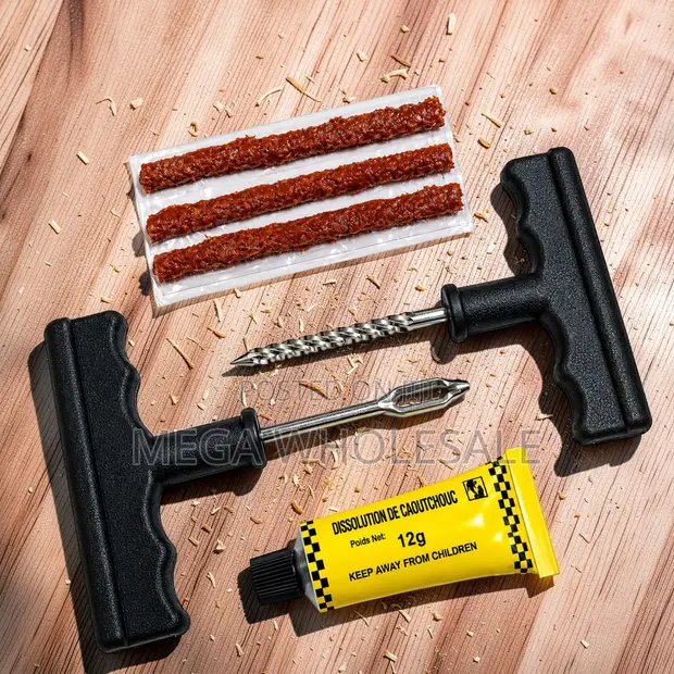 Steel Spiral Rasp & Insert Needle Tire Repair Kit Set - 1