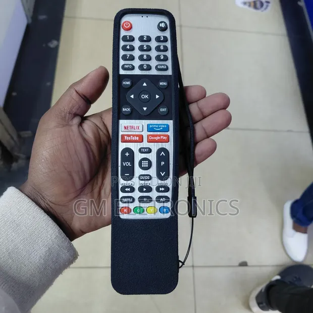 Original Skyworth Smart TV Remote with Silicone Case (Black) & Batteries - 1