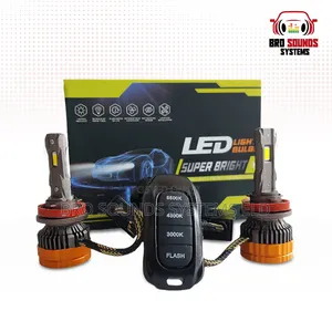 Tri-Color LED Headlight Bulb Kit H4 H11 with Remote