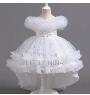 Gauni la Princess la Mtoto wa Kike - Nyeupe