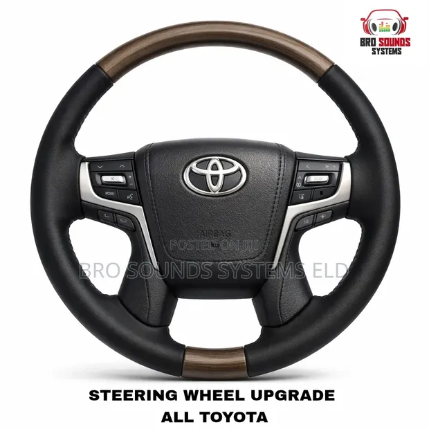 Kibadilisho cha Steering Wheel cha Toyota Series - Ngozi & Mbao - 1