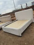 Premium 5x6 Cream Velvet Bed Frame - 1