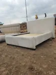 Premium 5x6 Cream Velvet Bed Frame - 2
