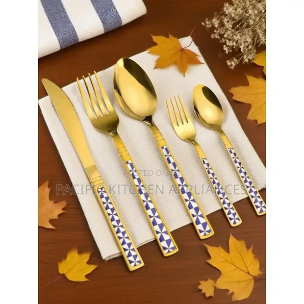 5-Piece Gold Stainless Steel Cutlery Set - 1