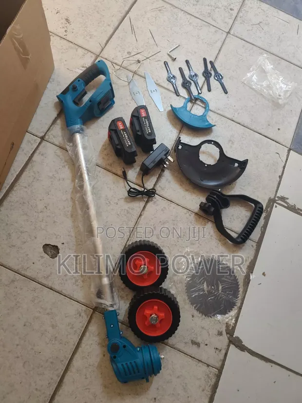 Cordless Brush Cutter na Blades na Magurudumu ya Ziada - 1