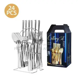 Seti ya Vipande 24 vya Vifaa vya Chakula vya Stainless Steel