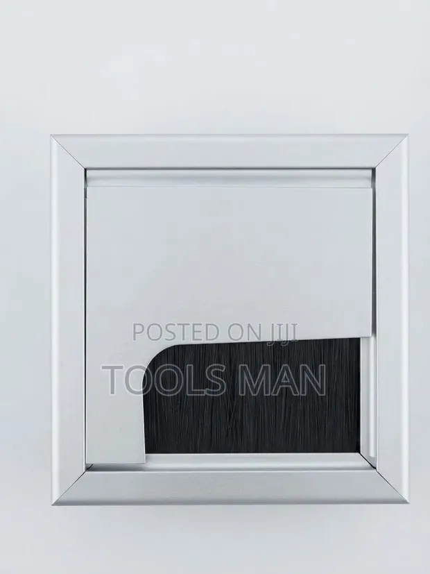 Aluminium Desk Cable Management Box with Brush Grommet - 1