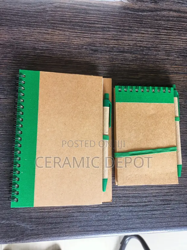 Eco-Friendly Notebooks Pack (3pcs), Single Ruled, Spiral Bound, Free Pen - 1