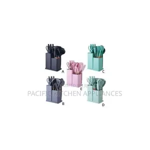 19-Piece Silicone Cooking Utensil Set with Knives & Chopping Board