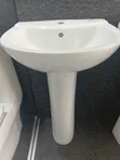 Blossom Modern White Ceramic Pedestal Bathroom Sink - 1