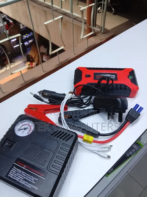 Roadside Emergency Kit with 12V Battery Booster & Tyre Inflator - 1