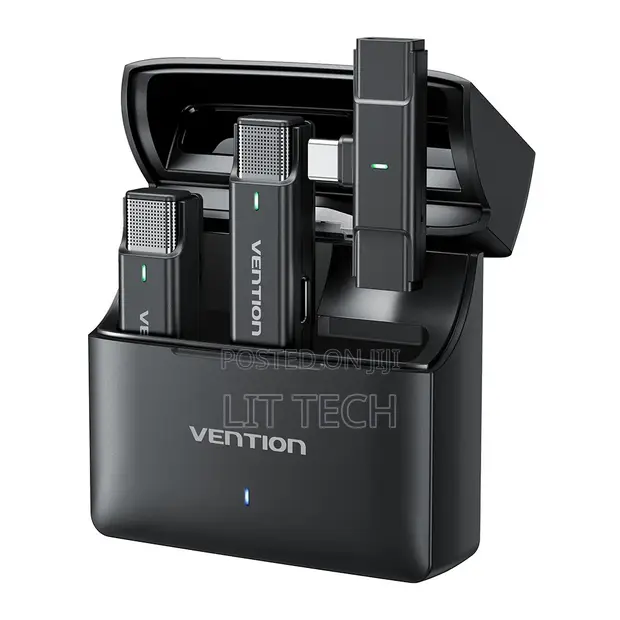 Vention Pakiti 2 za Kipaza Sauti cha Lavalier Kisicho na Waya chenye Kipokezi cha USB-C na Sanduku la Kuchaji - 1