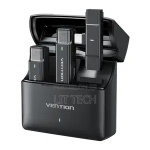 Vention Pakiti 2 za Kipaza Sauti cha Lavalier Kisicho na Waya chenye Kipokezi cha USB-C na Sanduku la Kuchaji