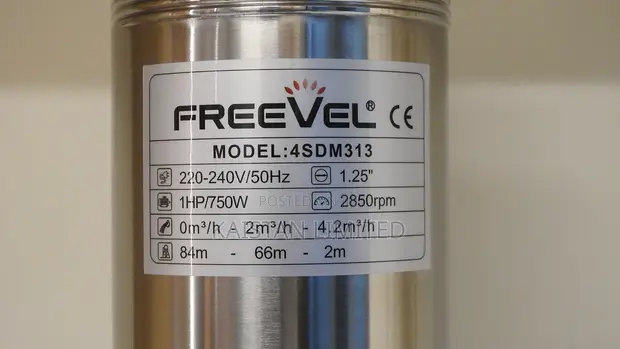 Freevel 1HP Borehole Submersible Pump | 84m Head - 1