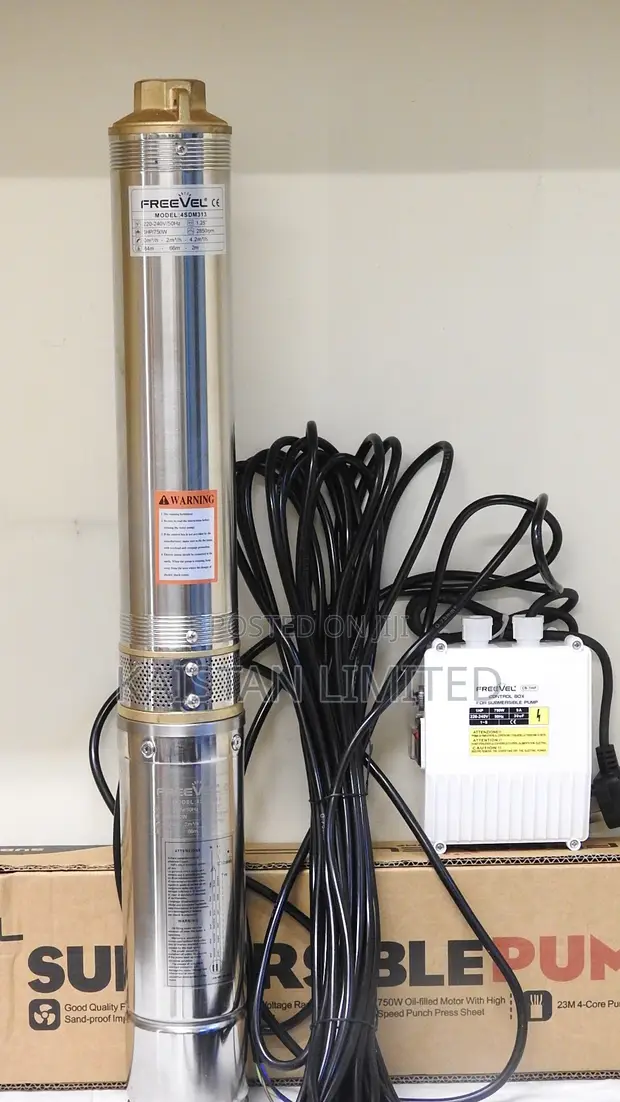 Freevel 1HP Deep Well Submersible Pump (84M Head) - 1
