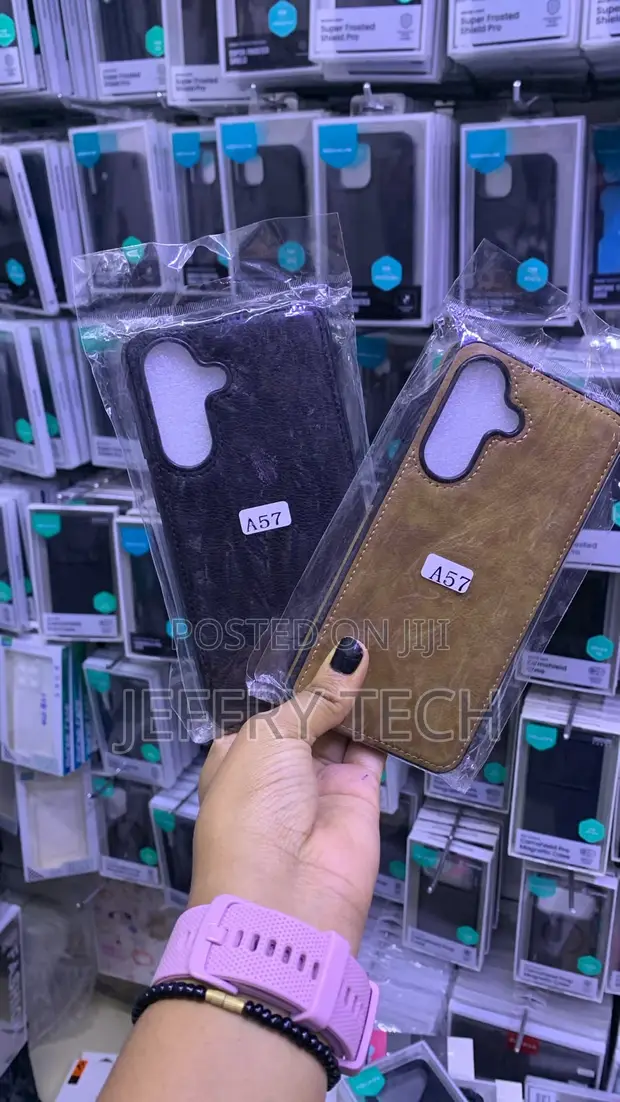 Faux Leather Textured Back Covers for Samsung Galaxy A57 - 1