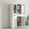 2-Swing Door File Cabinet with Drawers - White - 1