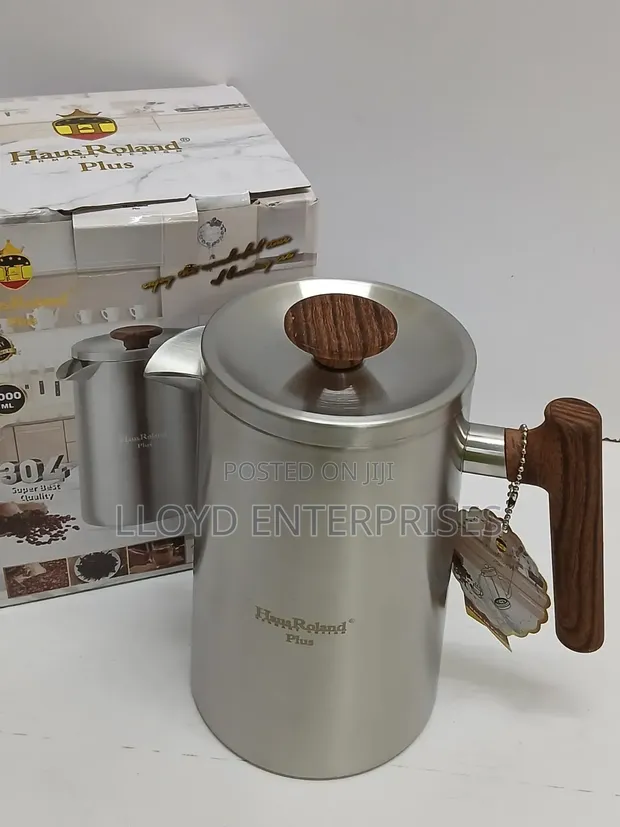 French Press Coffee Maker - 1000ml Stainless Steel - 1