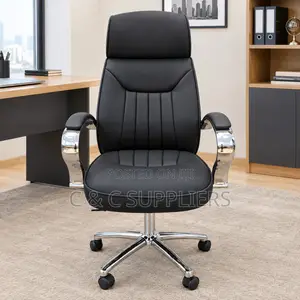 Kiti cha Ofisi Nyeusi cha Ngozi cha Executive
