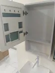 Modern Compact Bathroom Vanity Set with Ceramic Basin & Mirror Cabinet - 3