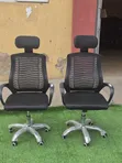 Modern Office Chair - Black Fabric Seat - 2
