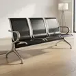 Kiti cha Hospitali 3-Seater Nyeusi Kisichopakwa - 1