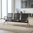 Kiti cha Hospitali 3-Seater Nyeusi Kisichopakwa - 2