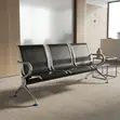 Kiti cha Hospitali 3-Seater Nyeusi Kisichopakwa - 3