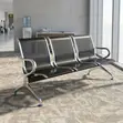 Kiti cha Hospitali 3-Seater Nyeusi Kisichopakwa - 4
