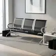 Kiti cha Hospitali 3-Seater Nyeusi Kisichopakwa - 5