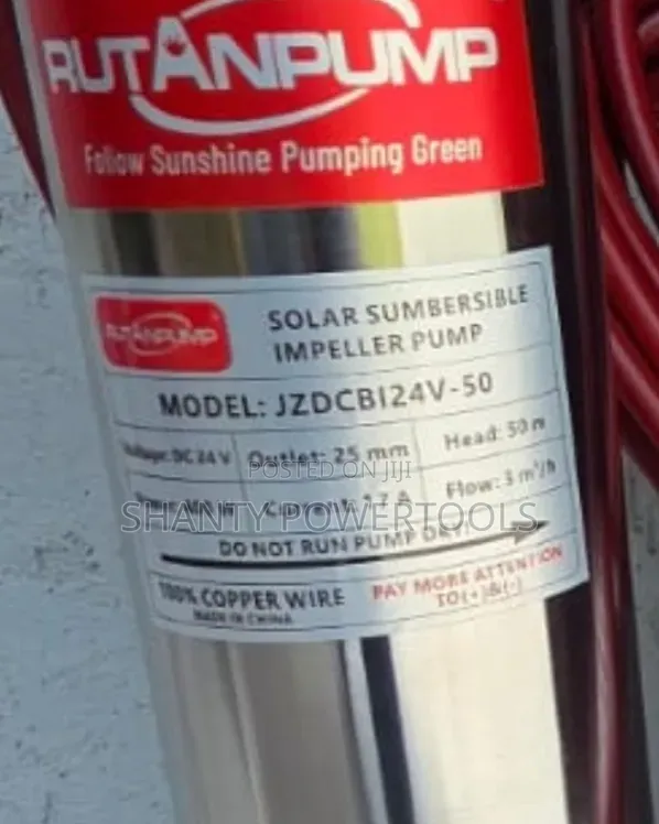 Rutan Submersible Solar Water Pump 50m Head 400W - 1