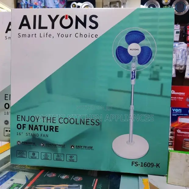 AILYONS 16" Stand Fan, Round Base - 1