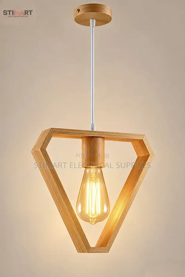 Modern Diamond Wooden Pendant Light - 1