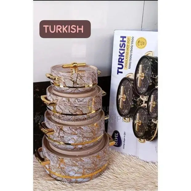 Turkish Ultra-Modern 4-Piece Insulated Hotpot Set - 1
