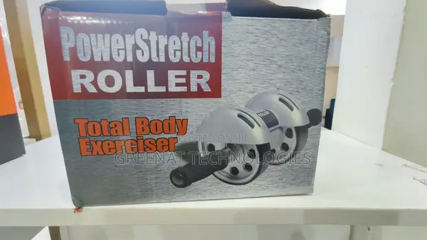 PowerStretch Roller Total Body Exerciser with Dual Wheel & Knee Pad - 1