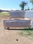 Premium 5x6 Grey Velvet Bed Frame - 2