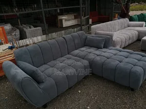 Bubble Six Seater L-Shape Sofa in Grey and White