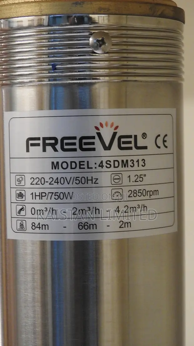 Freevel 1HP Submersible Borehole Pump 4SDM313 | 84M Head | 220-240V - 1