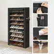 LASA Black 10-Tier Shoe Rack with Dustproof Cover - 3