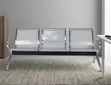 3-Link Metallic Waiting Bench - Office Reception Seating - 2