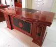 Curved Front Mahogany Finish 180cm Desk - 1