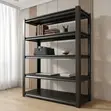 5 Tier Black Metallic Bookshelf - 5