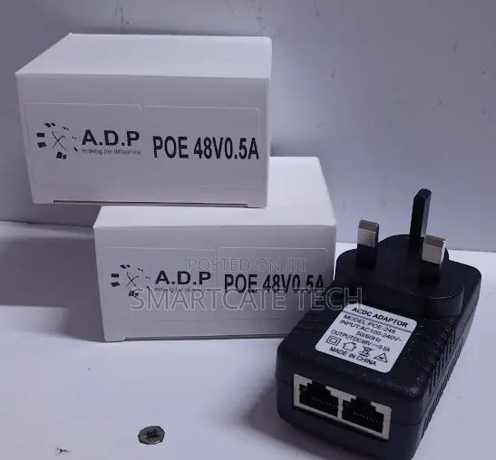 48V Ethernet PoE Injector Adapter for Network Devices - 1