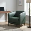 Kiti cha Mkono cha Faux Leather Barrel - Kijani - 2