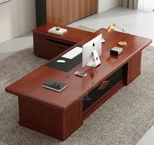 Executive Mahogany Office Desk with Side Return