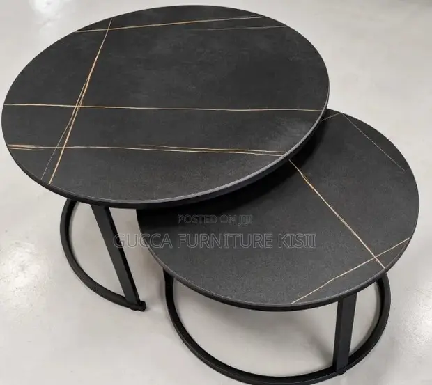 Meza ya Kahawa ya 2-in-1 ya Kisasa (Nyeusi) - 1