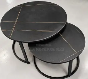 Meza ya Kahawa ya 2-in-1 ya Kisasa (Nyeusi)