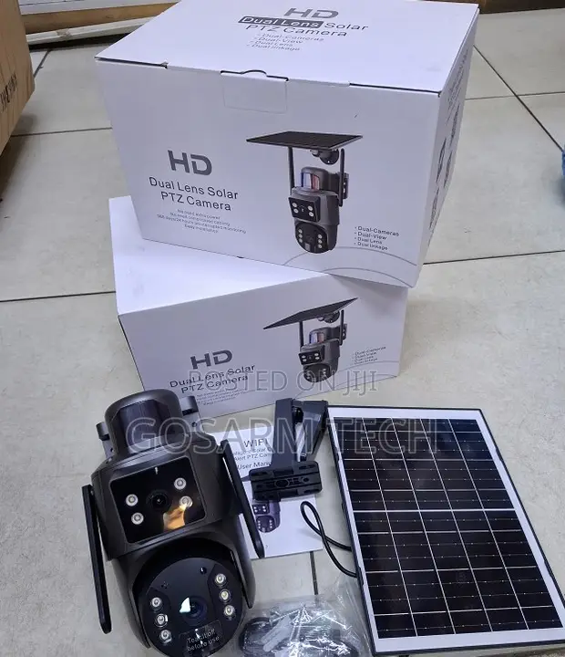 UBOX Dual Lens 4MP Battery Powered Pan Tilt Solar CCTV Camera - 1