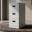 3-Drawer Metal Office Filing Cabinet - White - 1