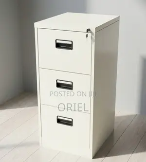 3-Drawer Metal Office Filing Cabinet - White